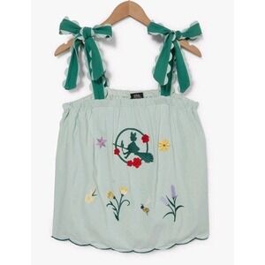 NEW Studio Ghibli Kiki's Delivery Service Embroidered Floral Tank Top Size Small